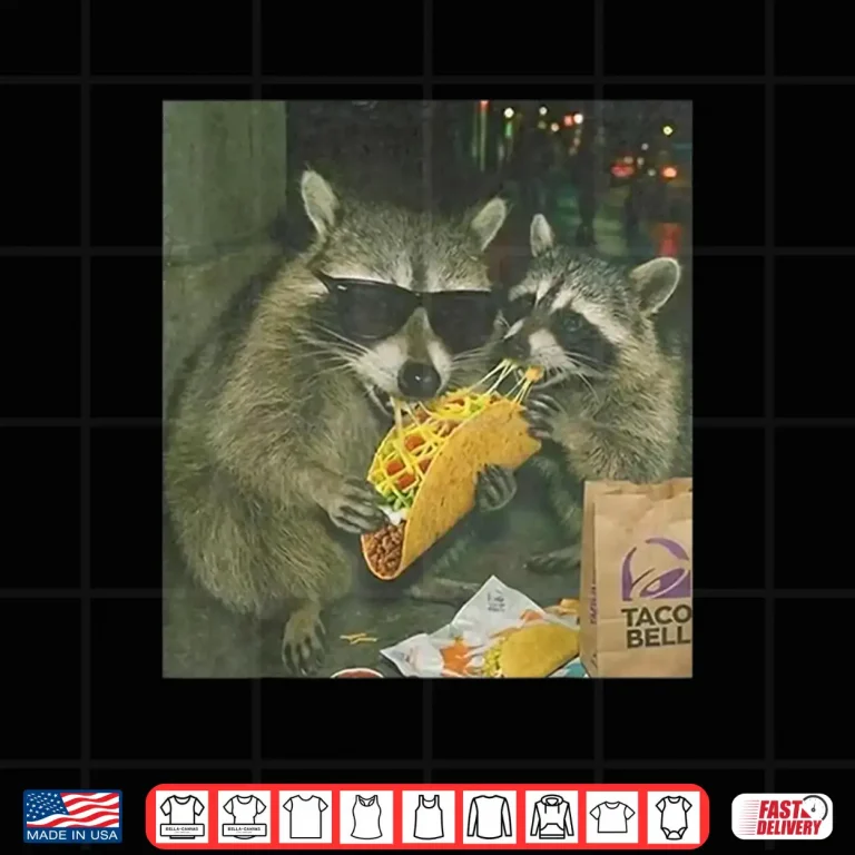 Design Funny Vintage Raccoon Eating Tacos Meme Humor Men Women Shirt