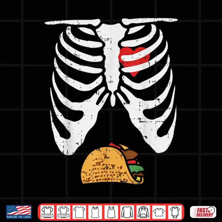 Design Halloween Shirt Skeleton Pregnancy Tacos Xray Soon To Be Dad Shirt