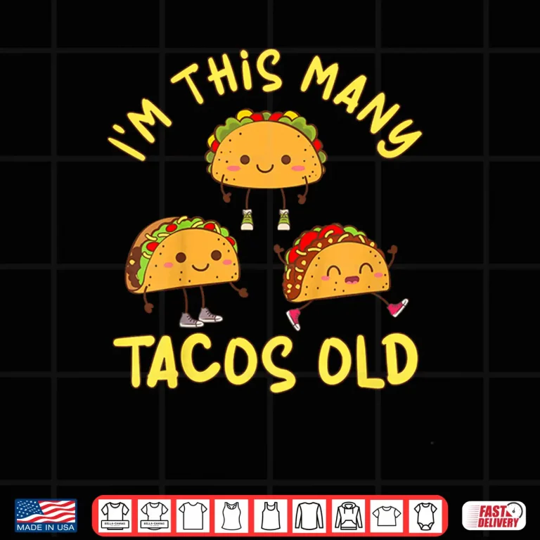 Design Kids 3 Years Old Boy Tacos Old 3rd Birthday Kids Shirt