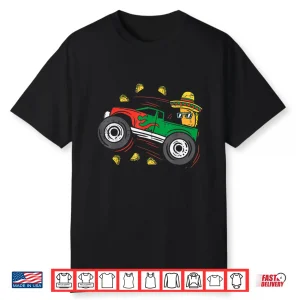Tacos Riding Mexican Monster Truck Cinco De Mayo Kids Boys Shirt
