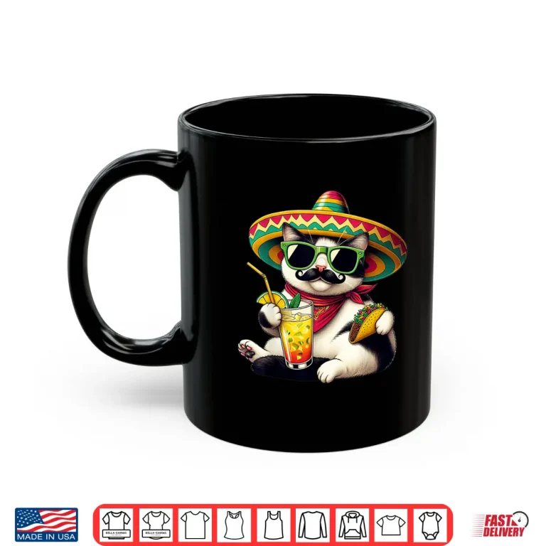 Mug Funny Cinco De Mayo Cat Lovers Tacos Fiesta Humor Funny Meow Shirt