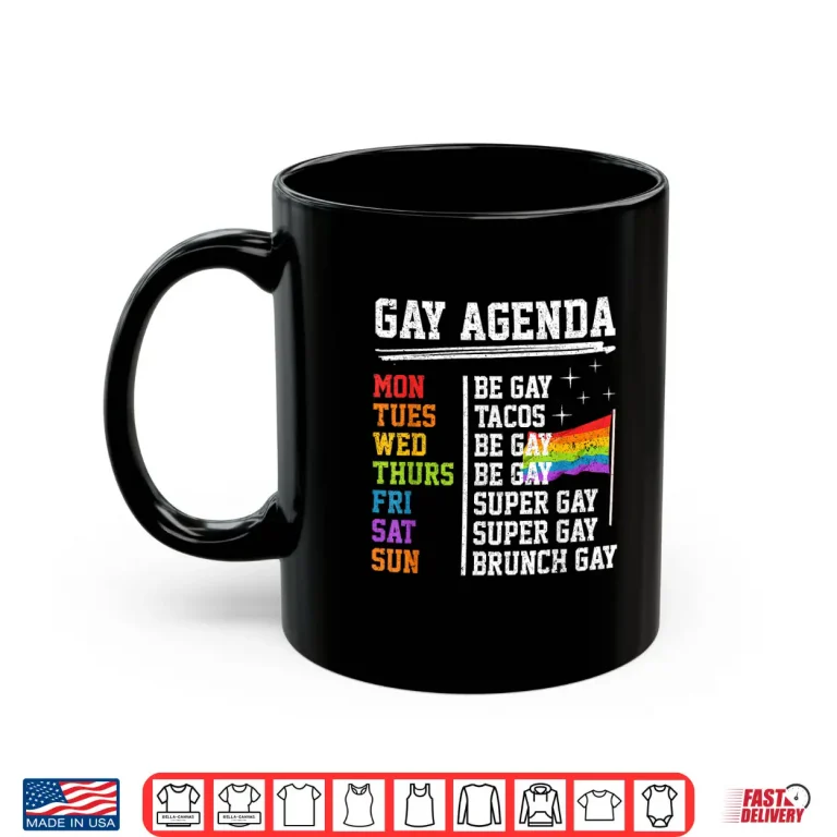 Mug Gay Agenda Funny LGBT Pride Rainbow Flag Tacos Shirt