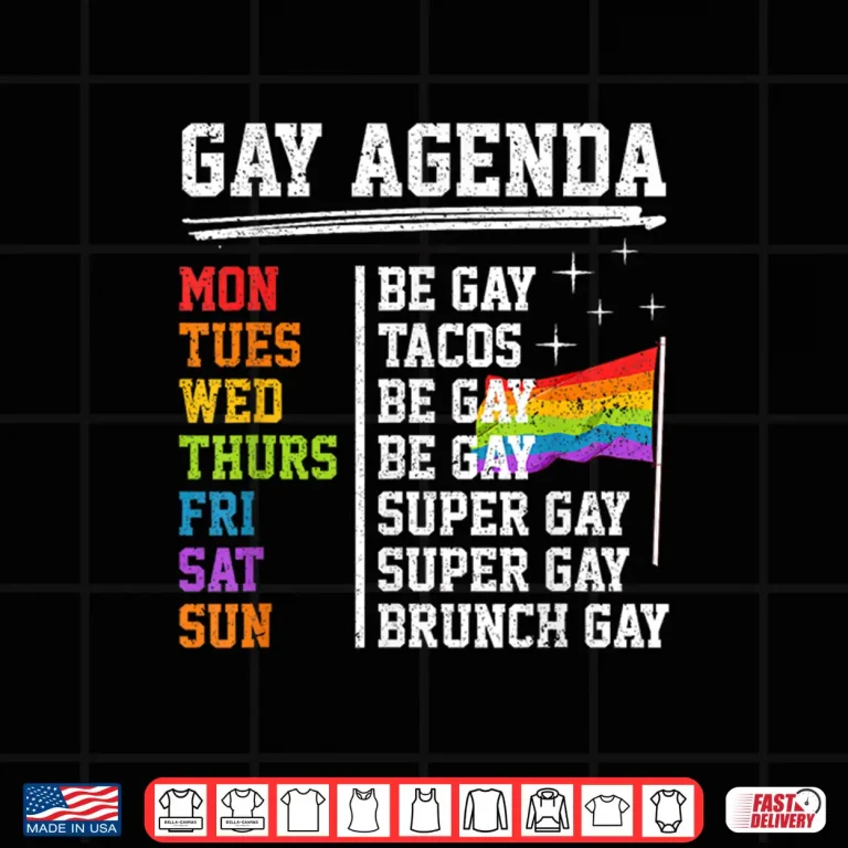 Design Gay Agenda Funny LGBT Pride Rainbow Flag Tacos Shirt