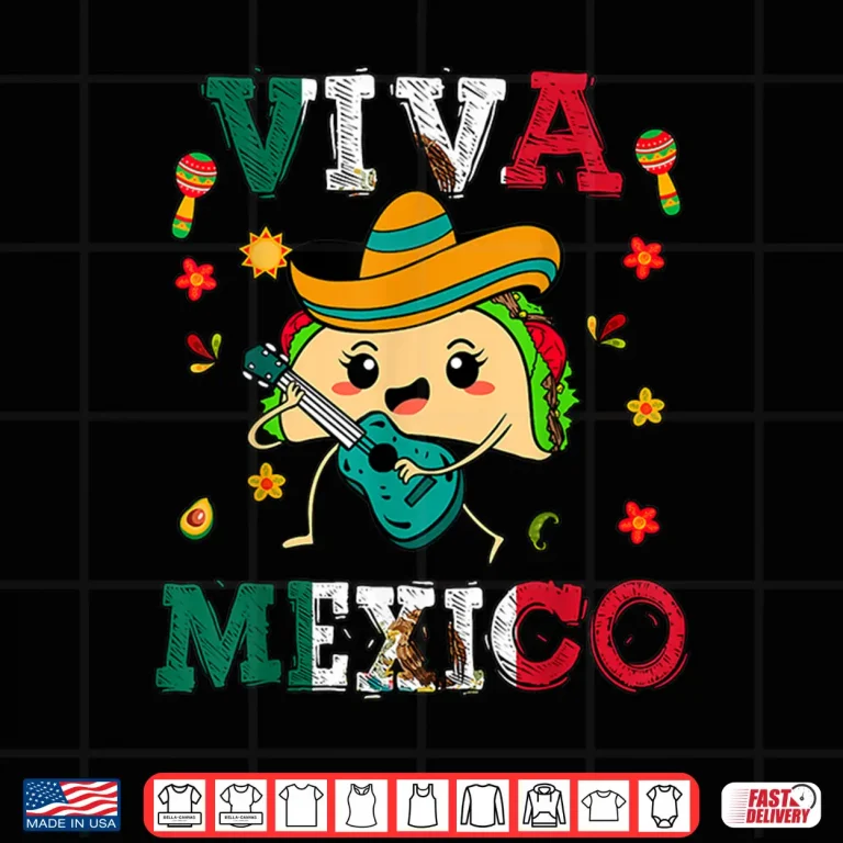 Design Hispanic Heritage Month Viva Mexico Kids Boys Mexican Tacos Shirt