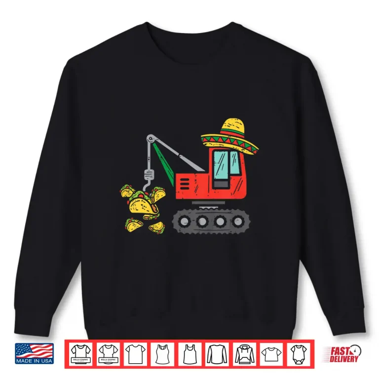 Sweatshirt Kids Mexican Crane Tacos Boys Cinco De Mayo Fiesta Kids Toddler Shirt