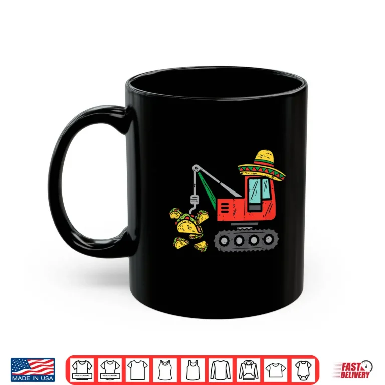 Mug Kids Mexican Crane Tacos Boys Cinco De Mayo Fiesta Kids Toddler Shirt