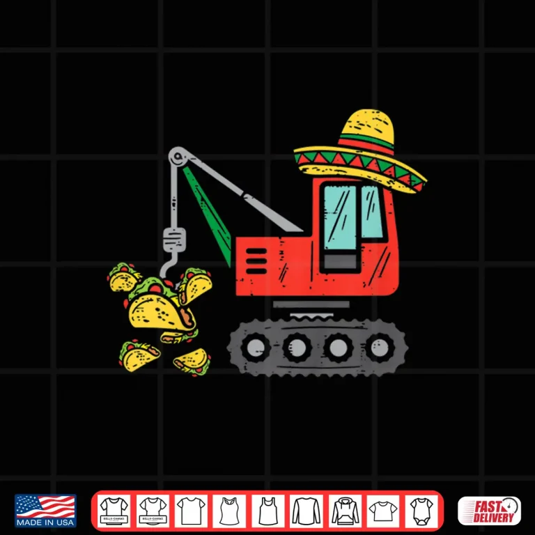 Design Kids Mexican Crane Tacos Boys Cinco De Mayo Fiesta Kids Toddler Shirt
