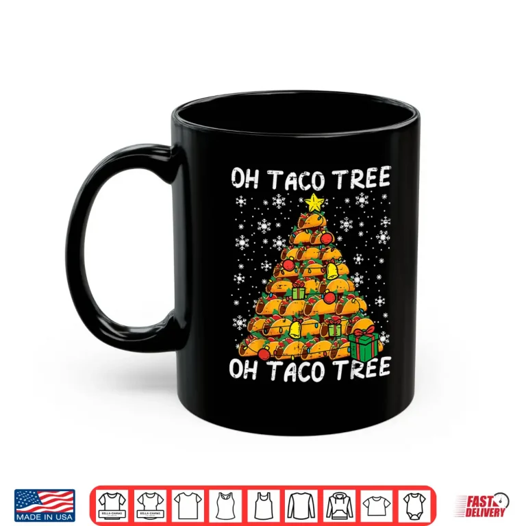Mug Tacos Christmas Tree Funny Xmas Foodie Mexican Men Women Kid Shirt