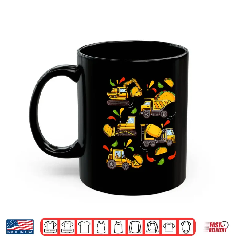 Mug Cinco de Mayo Boys Kids Toddler Construction truck Tacos Shirt