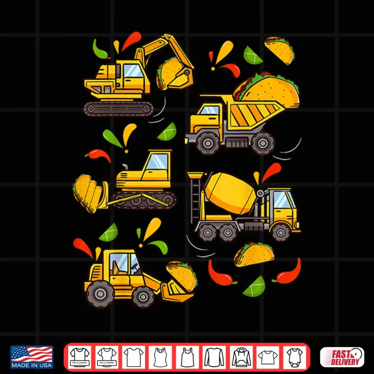 Design Cinco de Mayo Boys Kids Toddler Construction truck Tacos Shirt