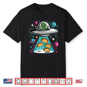 Funny Alien Ship Tacos Abduction Ufo Extraterrestrial Shirt