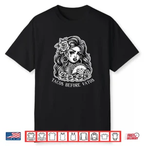 Tacos Before Vatos Sad Chola Latina Chicana Floral Shirt
