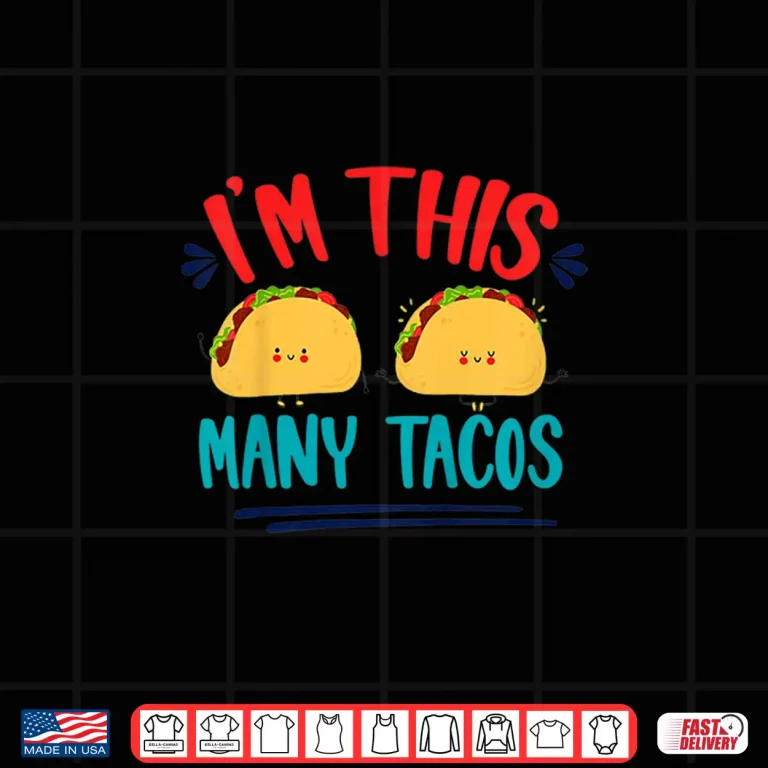 Design Kids Im This Many Tacos Mexican Fiesta 2nd Birthday Second Bday Shirt