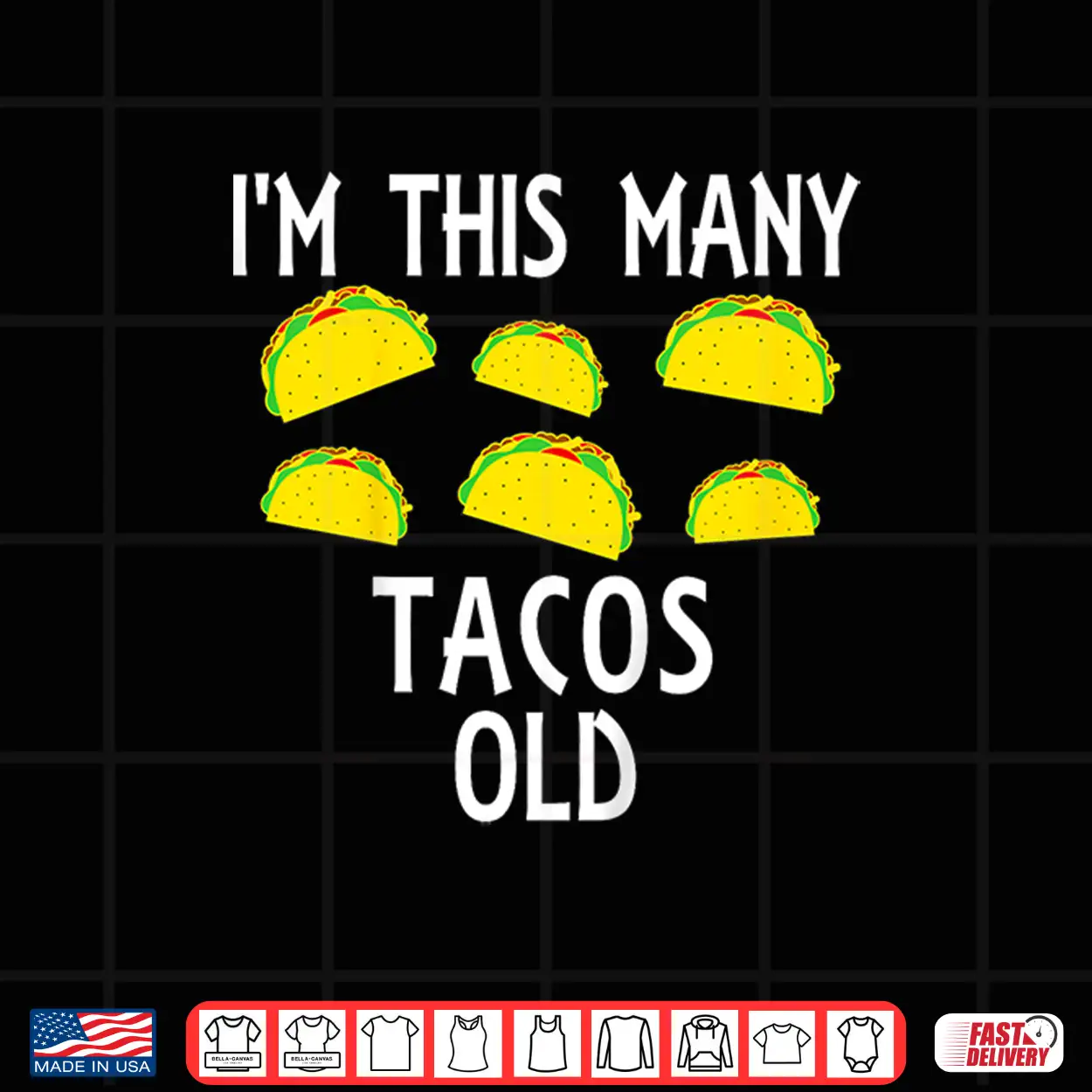 Kids I’M This Many Tacos Old 6Th Birthday Taco Themed Party Funny Shirt Kids I’M This Many Tacos Old 6Th Birthday Taco Themed Party Funny Shirt