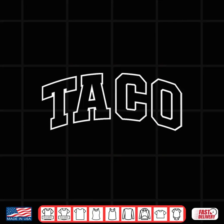 Design Taco Funny Athletic Lettering Costume Tacos Lover Shirt
