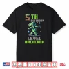 5Th Birthday Level Unlocked Pixel Dab 5 Bday Gamer Boys Kids Shirt