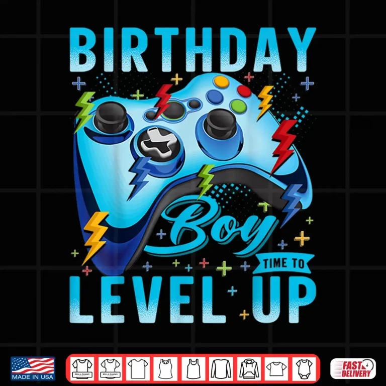 Design Birthday Boy Time to Level Up Video Game Birthday Gamer Boys Shirt