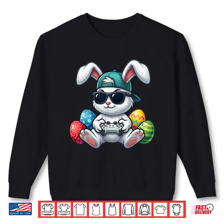 Sweatshirt Funny Easter Bunny Gaming Video Game Gamer Easter Day Boys Shirt
