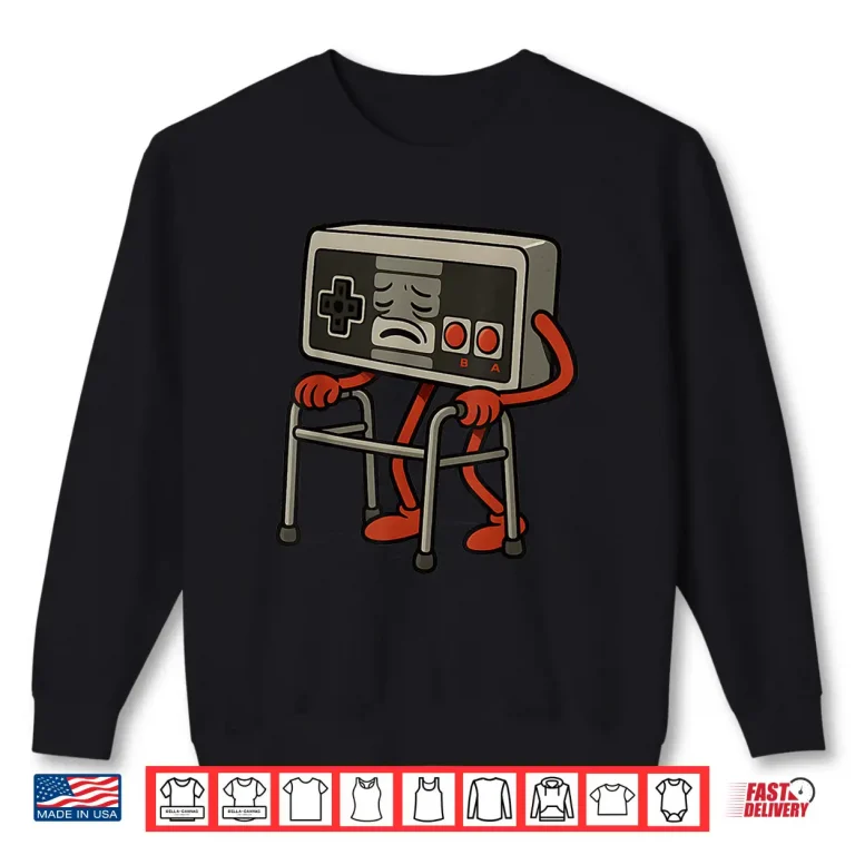 Sweatshirt Funny Old Gamer Gaming Retro 80s 90s Video Game Old Gamer Shirt