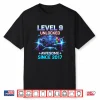 Level 9 Unlocked Awesome Since 2017 9Th Birthday Boy Gamer Shirt