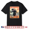 Retro Gamer Cat With Ramen Great Wave For Anime Fans Shirt