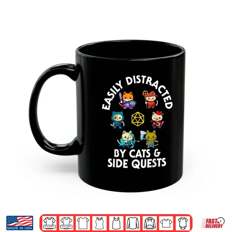 Mug RPG Gamer Cats D20 Dice Nerdy Geek Cat Men Women Kids Shirt