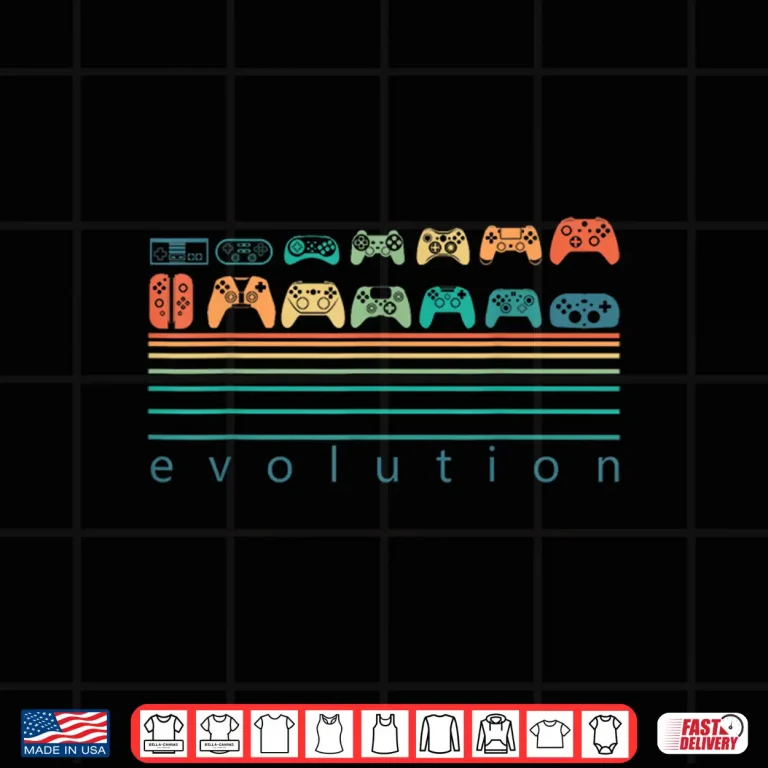Design Video Game Controller Evolution 80s 90s Retro Gaming Gamer Shirt