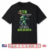 4Th Birthday Level Unlocked Pixel Dab 4 Bday Gamer Boys Kids Shirt