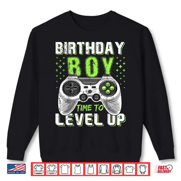 Sweatshirt Birthday Boy Time to Level Up Video Game Birthday Gift Boys Shirt