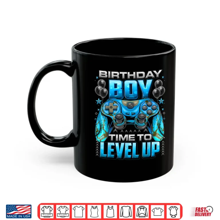 Mug Birthday Boy Time to Level Up Shirt Video Gamer Birthday Boy Shirt