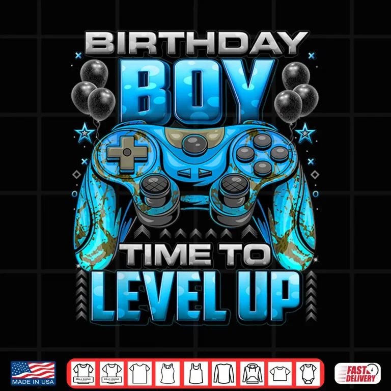 Design Birthday Boy Time to Level Up Shirt Video Gamer Birthday Boy Shirt