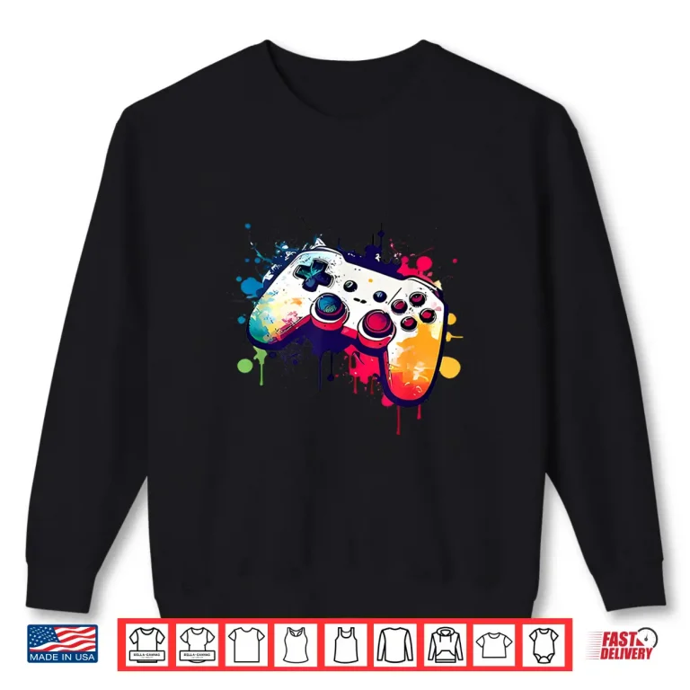 Sweatshirt Control All The Things Video Game Controller Gamer Boys Men Shirt