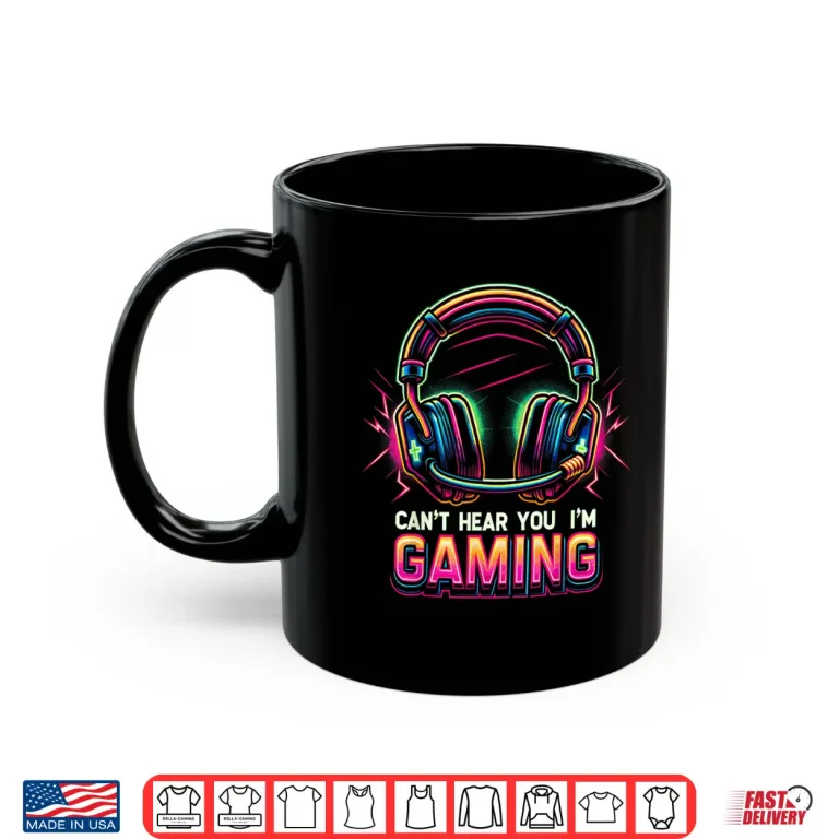 Mug Funny Gamer Shirt for Boys Teens Men Video Gaming Graphic Shirt