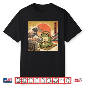 Gaming Frog Art Ukiyo E Japanese Gamer Anime Men Women Boys Shirt