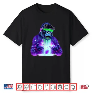 Gorilla Vr Gamer Playing Tag Boys Funny Adult Gorilla Vr Shirt