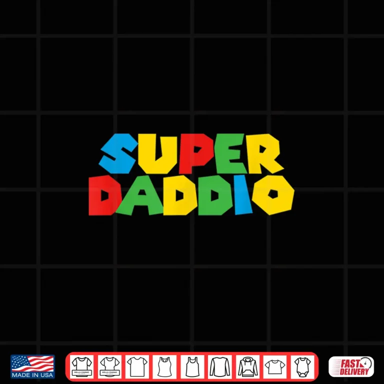 Design Gamer Daddio Funny Super Dad Funny Birthday From Wife Kids Shirt