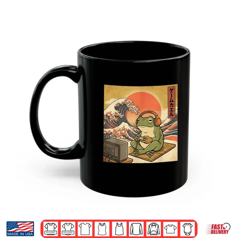 Mug Gaming Frog Art Ukiyo e Japanese Gamer Anime Men Women Boys Shirt