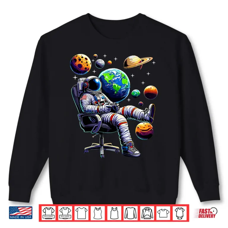 Sweatshirt Astronaut Gamer Space Gaming System Planets Shirt