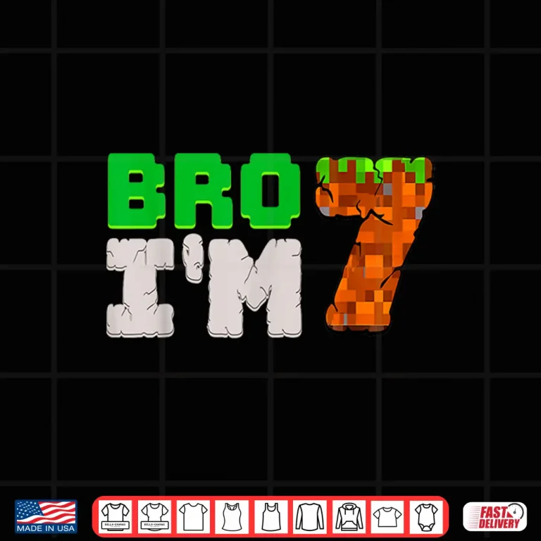 Design Birthday Boy 7th Birthday Im 7 Year Old Gamer Pixel Number Shirt