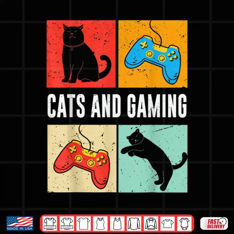 Design Cats And Gaming For The Cat Lover Gamer Video Game Player Shirt