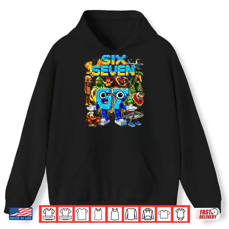 Hoodie Six Seven 67 Pixel Gamer Meme Funny Gifts for Boys Kids Shirt