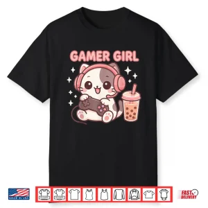 Gamer Girl Cat Shirt