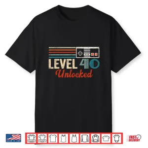 Unlocked Level 40 Birthday Boy Video Game Controller Shirt