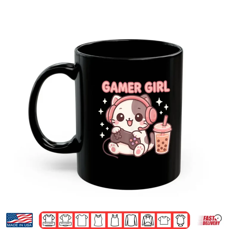 Mug Gamer Girl Cat Shirt