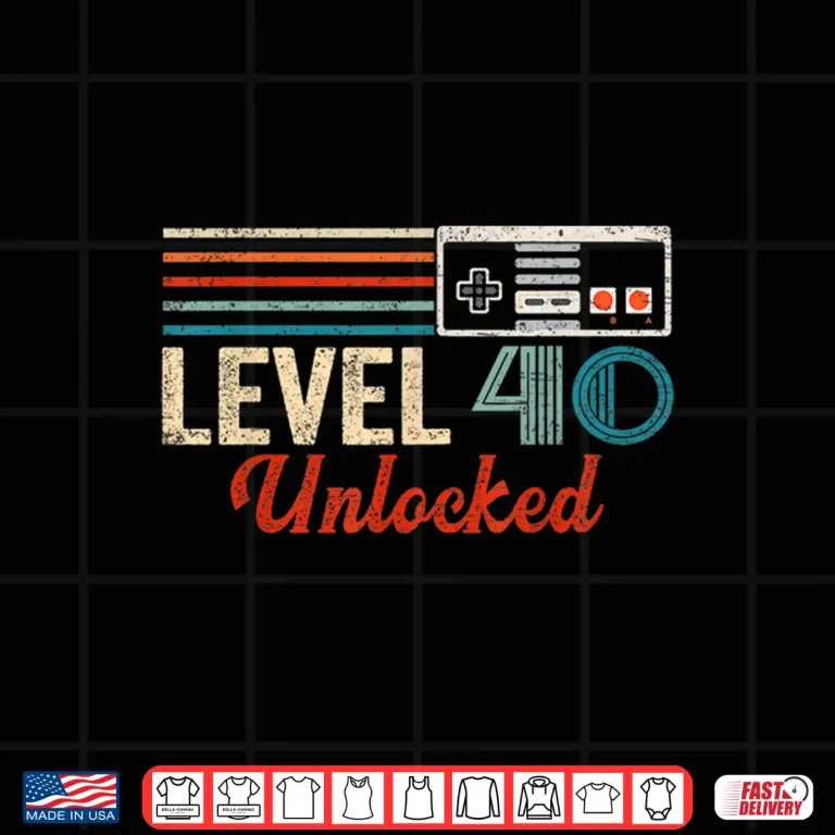 Design Unlocked Level 40 Birthday Boy Video Game Controller Shirt