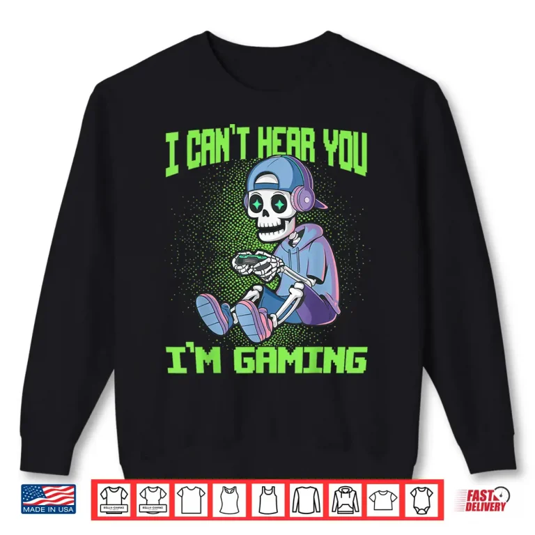 Sweatshirt Gamer Skeleton Gaming Video Games Shirt