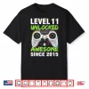 Level 11 Unlocked Awesome Since 2015 11Th Birthday Gaming Shirt