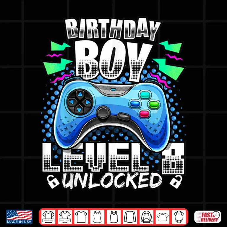 Design Level 8 Unlocked Video Game 8th Birthday Gamer Gift B Shirt