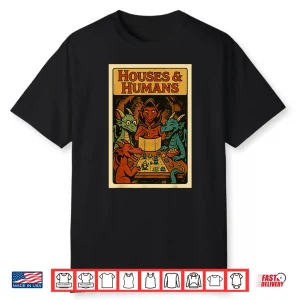 Rpg Gamer Houses And Humans Dice Nerdy Geek Men Women Kids Shirt
