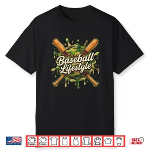 Camo Baseball Life Style 101 Apparel Kids Drip Baseball Boys Shirt